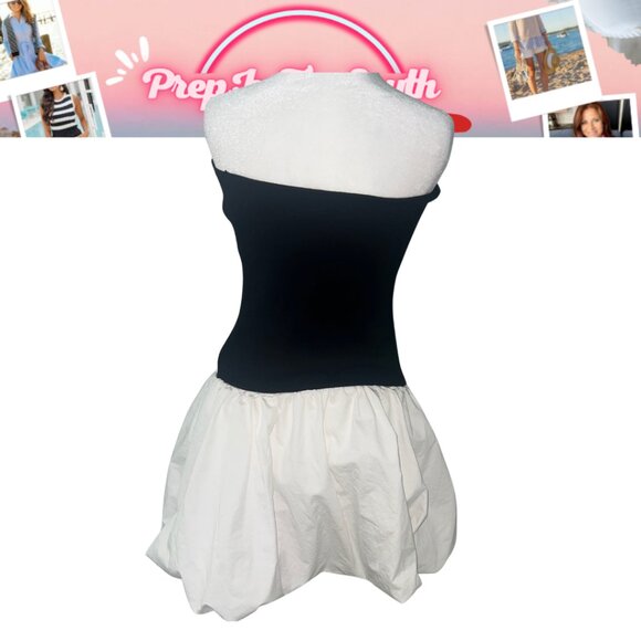 Camila Coelho Black Strapless Bubble Hem Mini Dress - Size M - Pre-owned Like Ne - Picture 11 of 11